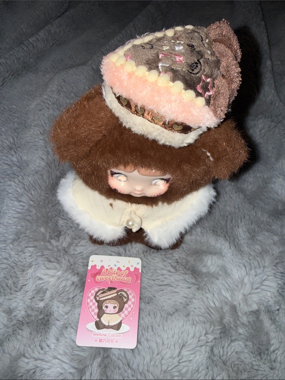 Nommi a bit of sweet heart /Mellow Cocoa Plush Doll - Brown with Pink Accents